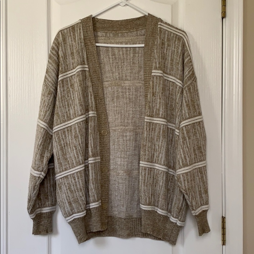 Urban Outfitters Tan Striped Cardigan